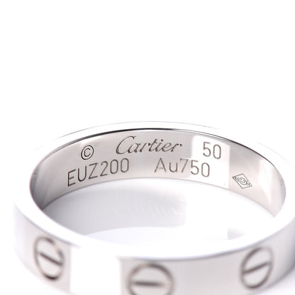 Cartier 18K White Gold 3.5mm LOVE Wedding Band Ring 50 5.25 4 of 5
