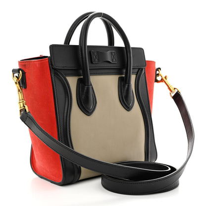 Celine Smooth Calfskin Nubuck Nano Tri-Color Luggage Beige 3 of 11