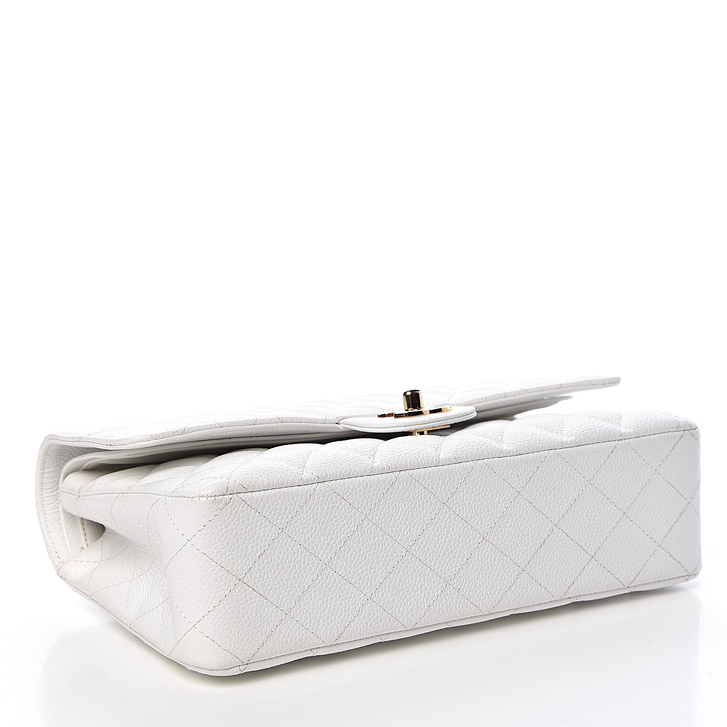 Chanel Caviar Quilted Medium Double Flap White 4 of 15