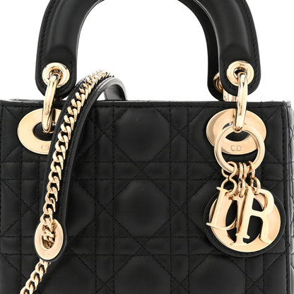 Christian Dior Lambskin Cannage Mini Lady Dior Black 8 of 11