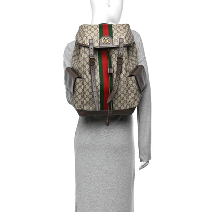Gucci GG Supreme Monogram Medium Ophidia Double Buckle Backpack Brown 2 of 9