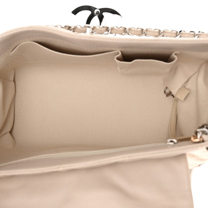 Chanel Calfskin Double Stitch Large Hamptons Flap Bag Beige 5 of 10