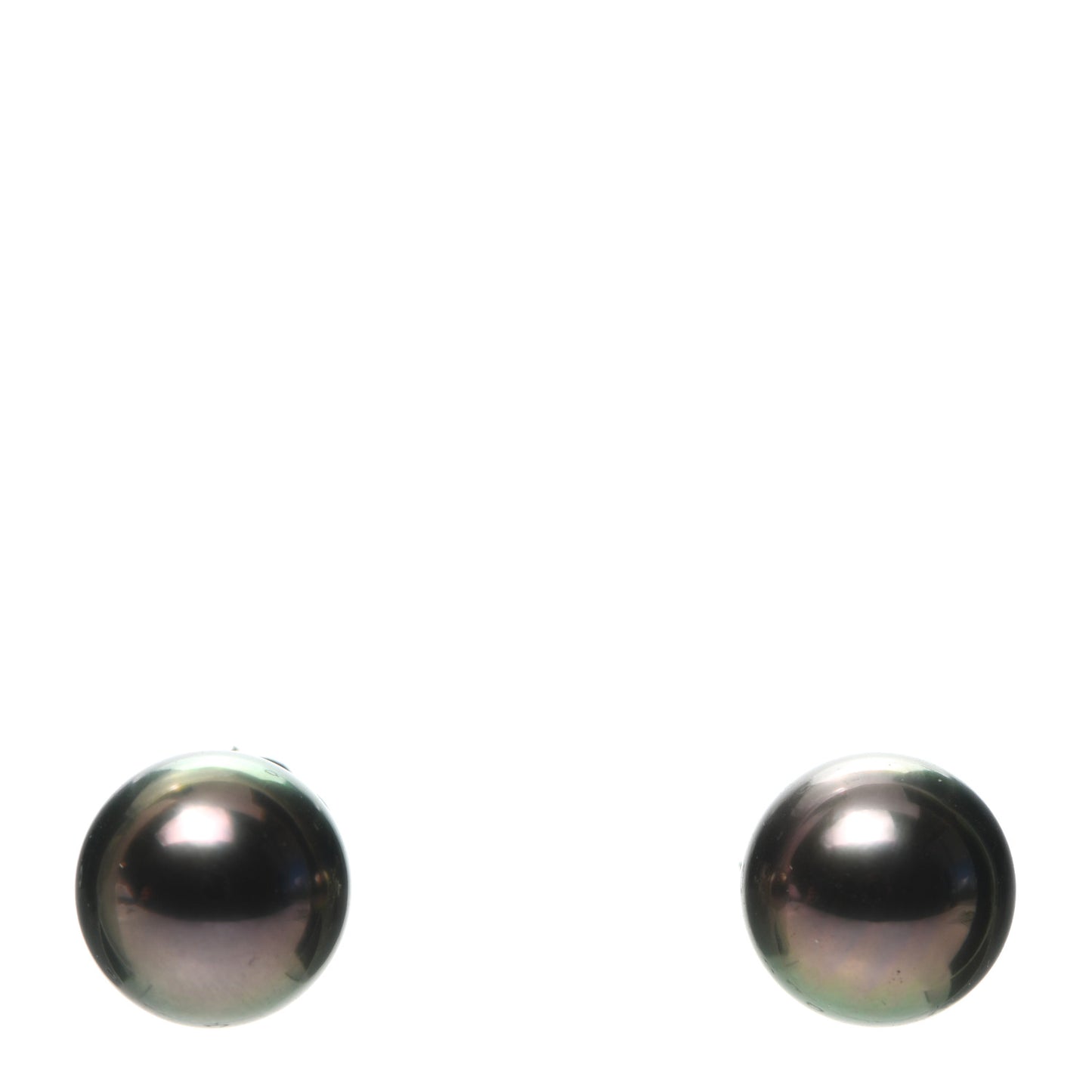 18K White Gold Black South Sea Pearl 11mm Stud Earrings