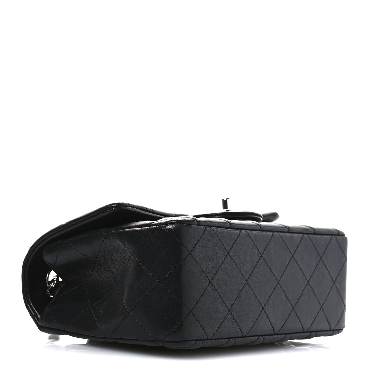 Lambskin Quilted Mini Rectangular Flap Black