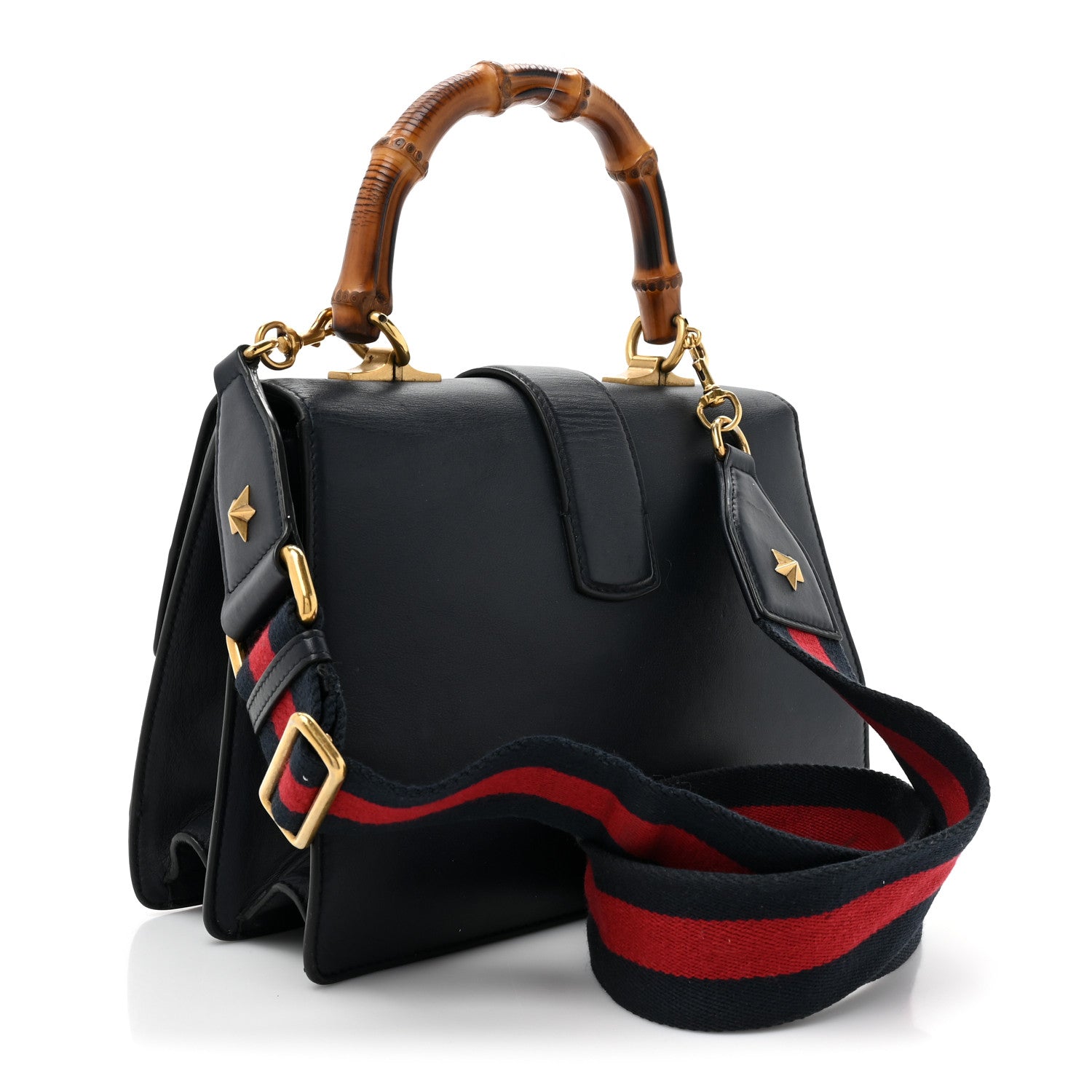 Gucci Moon Calfskin Bamboo Web Medium Dionysus Top Handle Bag Blue Emerald Hibiscus Red 3 of 20