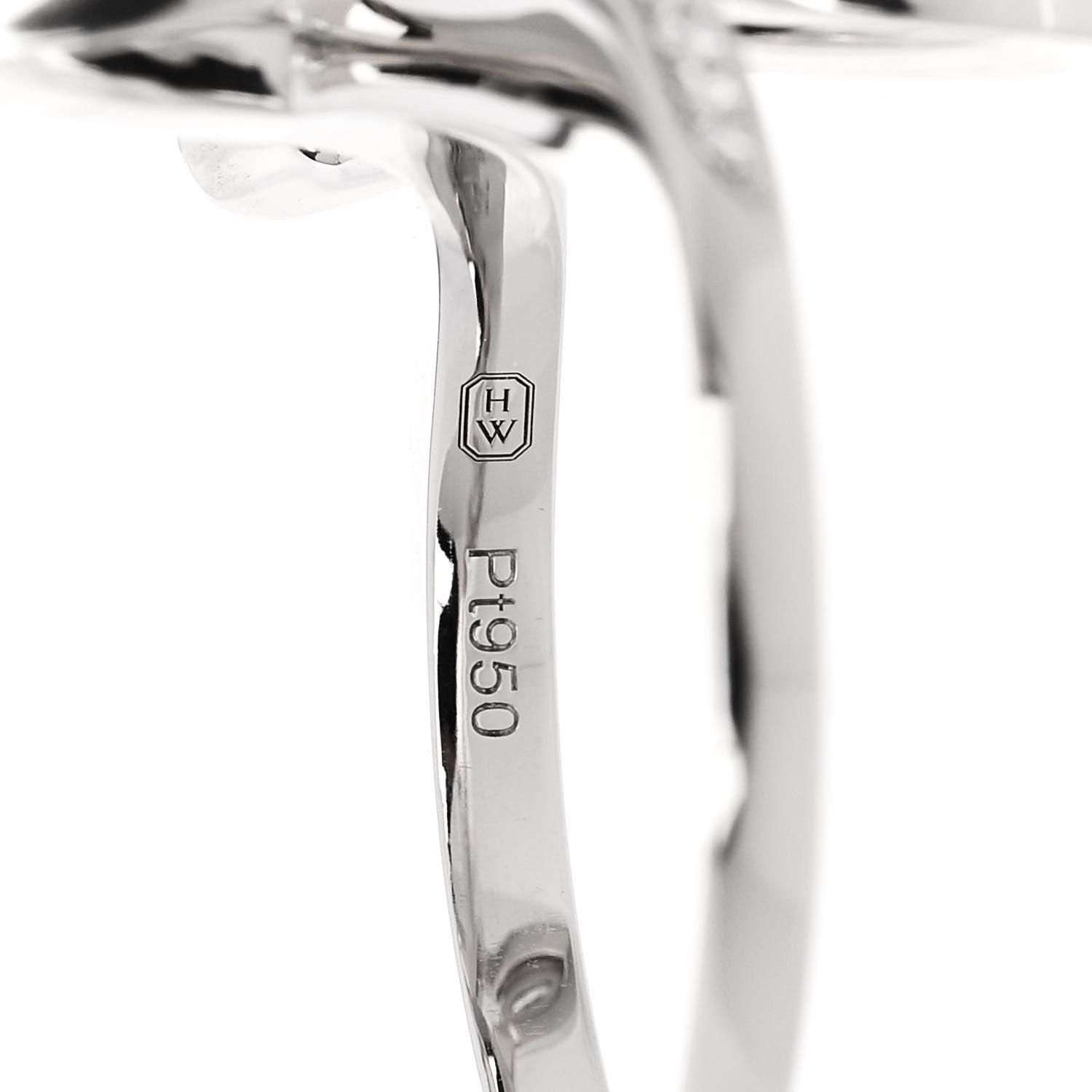 Harry Winston Platinum Diamond Lily Cluster Ring 53 6.5 4 of 6