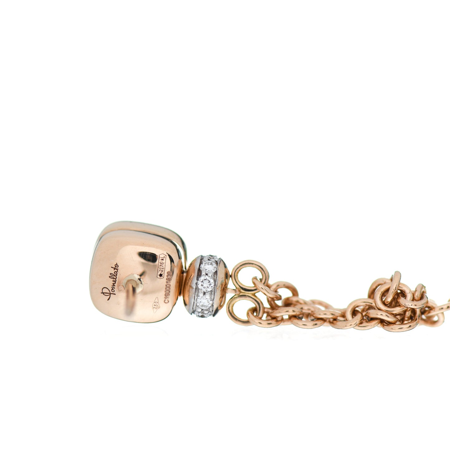 18K Rose Gold Diamond Blue Topaz Nudo Drop Earrings