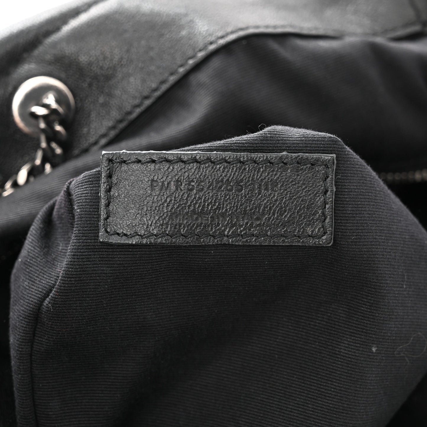 Pebbled Lambskin Chevron Monogram Large Nolita Black
