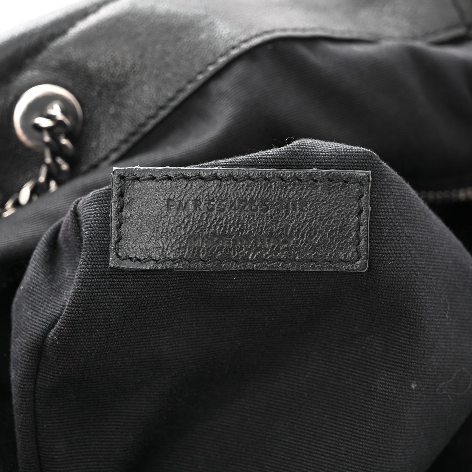 Saint Laurent Pebbled Lambskin Chevron Monogram Large Nolita Black 7 of 11