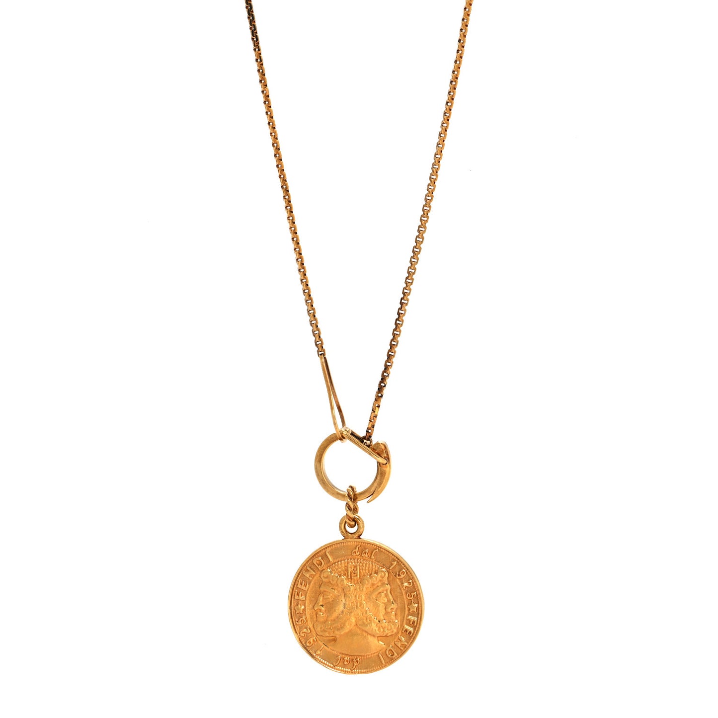 Brass Karligraphy Round Pendant Necklace
