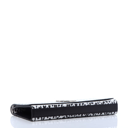 Saint Laurent Calfskin Monogram Printed Leopard Cassandre Clutch Black White 4 of 9