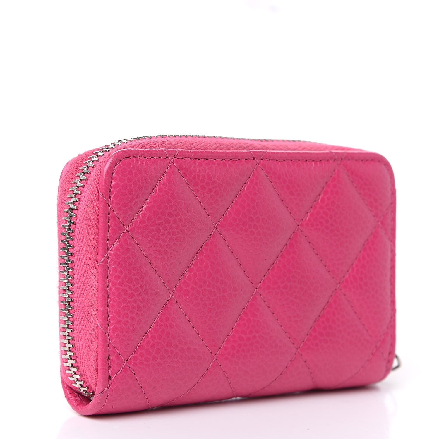 Chanel Caviar Quilted Zip Coin Purse Pink 3 of 8