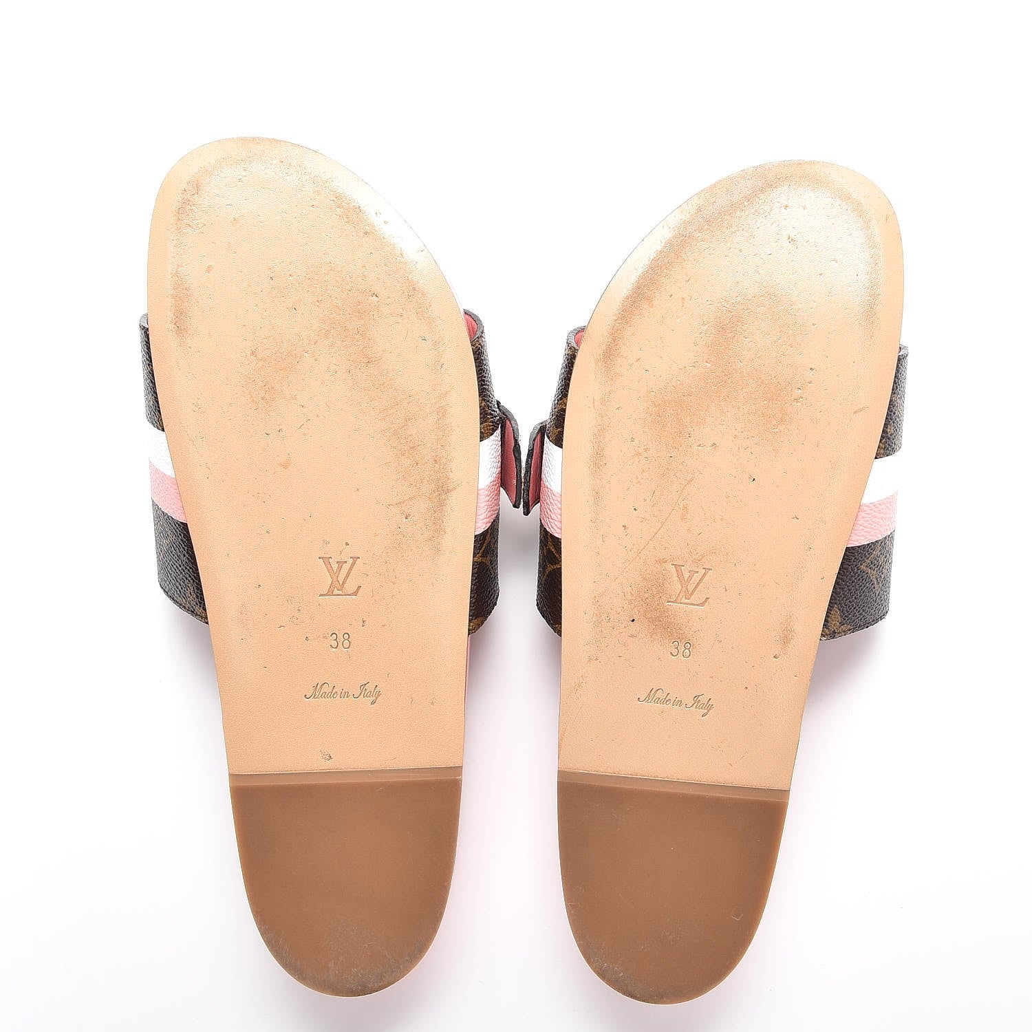 Louis Vuitton Patent Monogram Bom Dia Flat Mule 38 Rose White 7 of 11