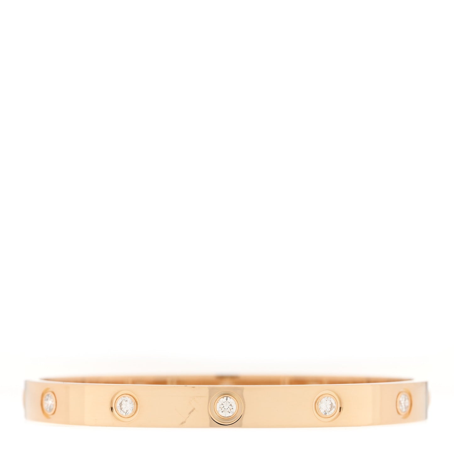 18K Yellow Gold 10 Diamond LOVE Bracelet 17
