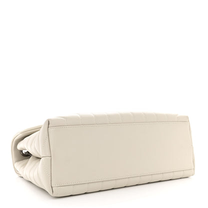 Saint Laurent Calfskin Y Quilted Monogram Medium Loulou Chain Satchel Crema Soft 4 of 11