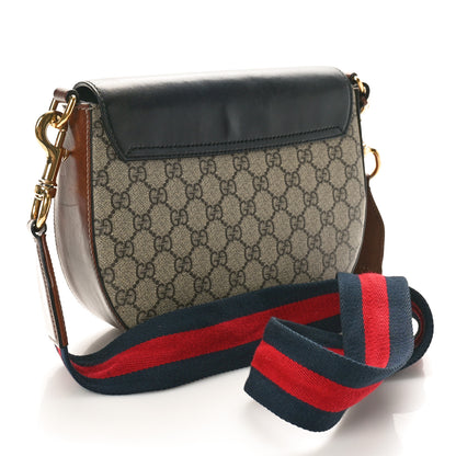 Gucci GG Supreme Monogram Web Medium Padlock Messenger Shoulder Bag Black 3 of 11
