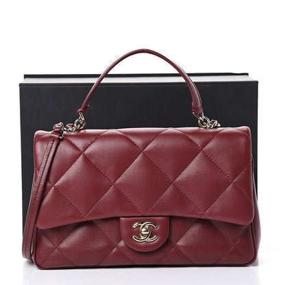 Chanel Lambskin Quilted Easy Carry Flap Burgundy 15 of 15