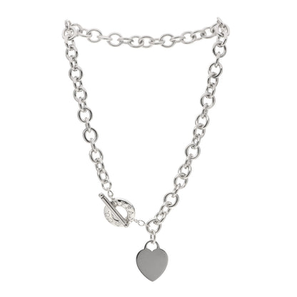 Tiffany Sterling Silver Heart Tag Toggle Necklace 3 of 5