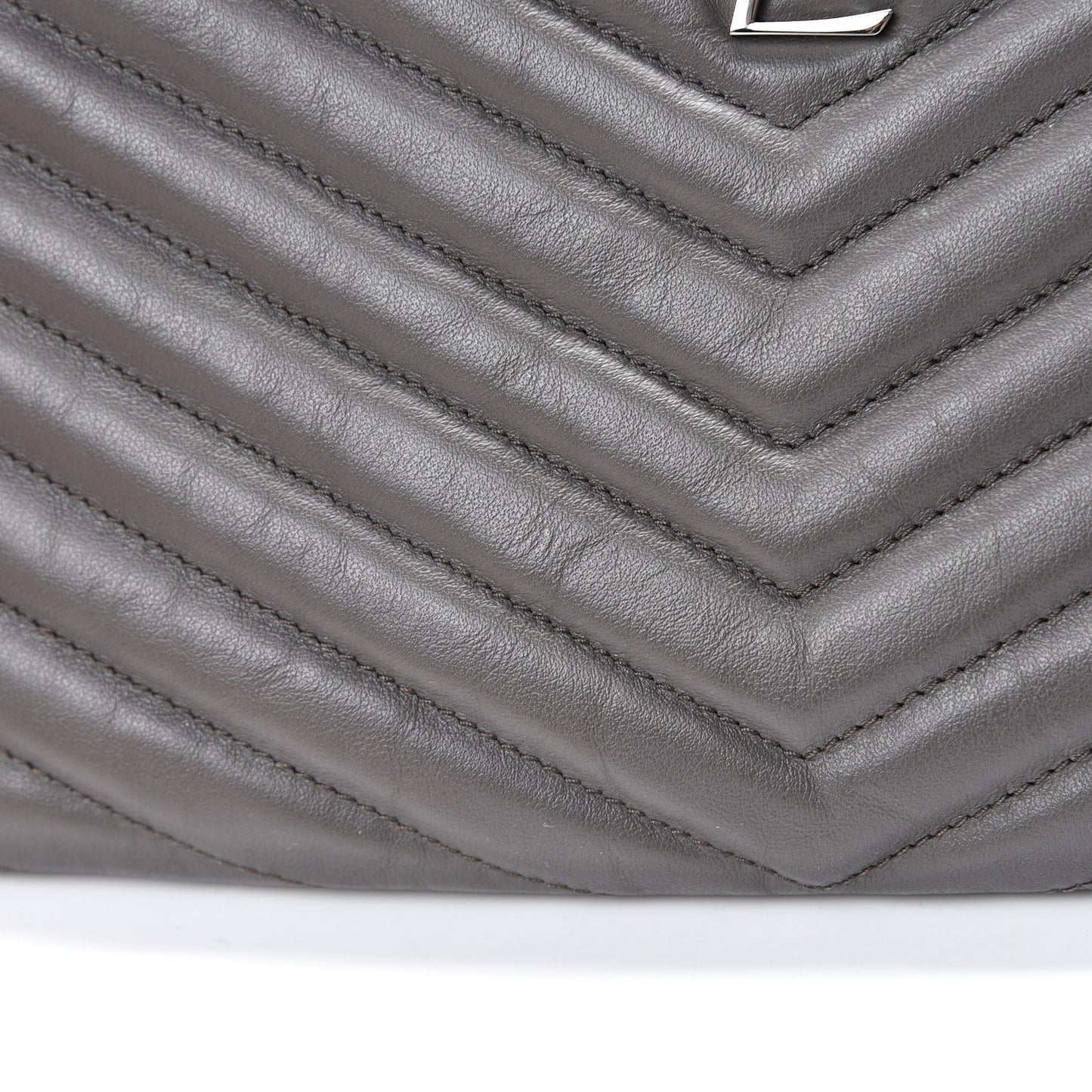 Calfskin Matelasse Chevron Monogram A5 Wristlet Earth