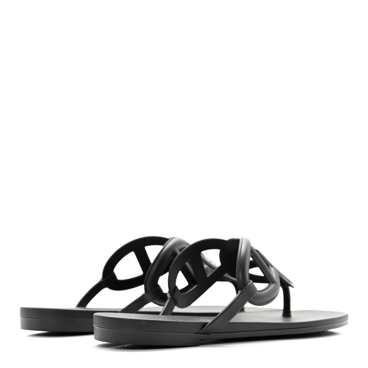 Hermes Rubber Womens Egerie Sandals 36 Black 4 of 8