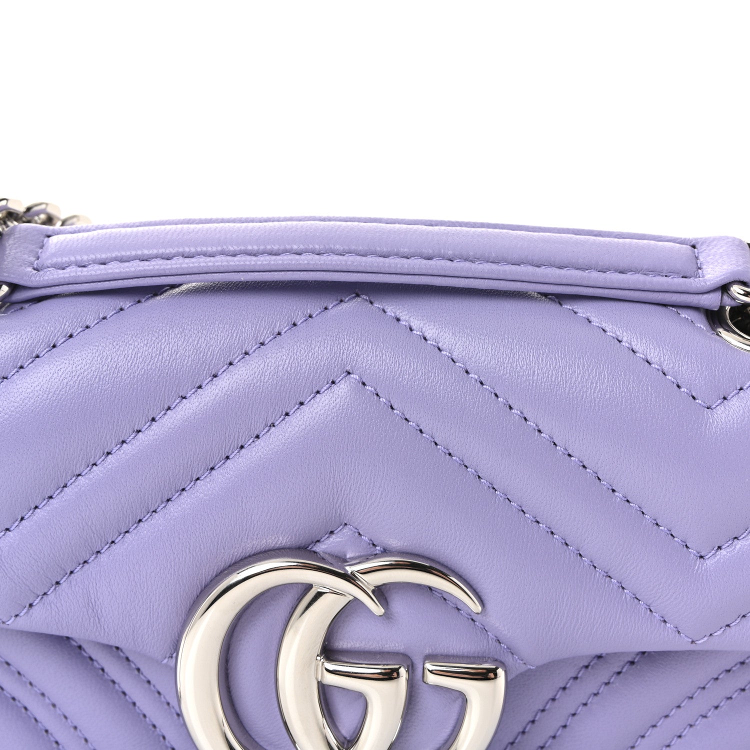 Gucci Lambskin Matelasse Small GG Marmont Shoulder Bag Lapis 8 of 10