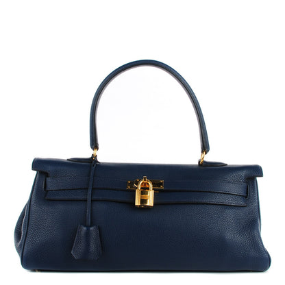 Hermes Taurillon Clemence Shoulder Kelly 40 Bleu De Malte 1 of 21