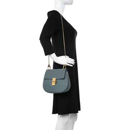 Chloe Grained Lambskin Drew Shoulder Bag Cloudy Blue 2 of 10