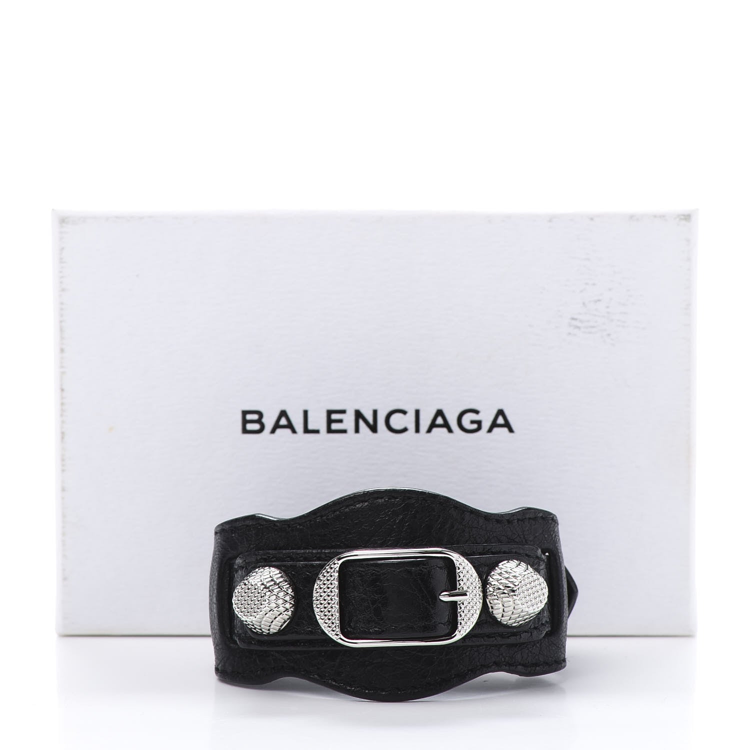 Balenciaga Agneau Arena Giant 12 Silver M Bracelet Black 5 of 5