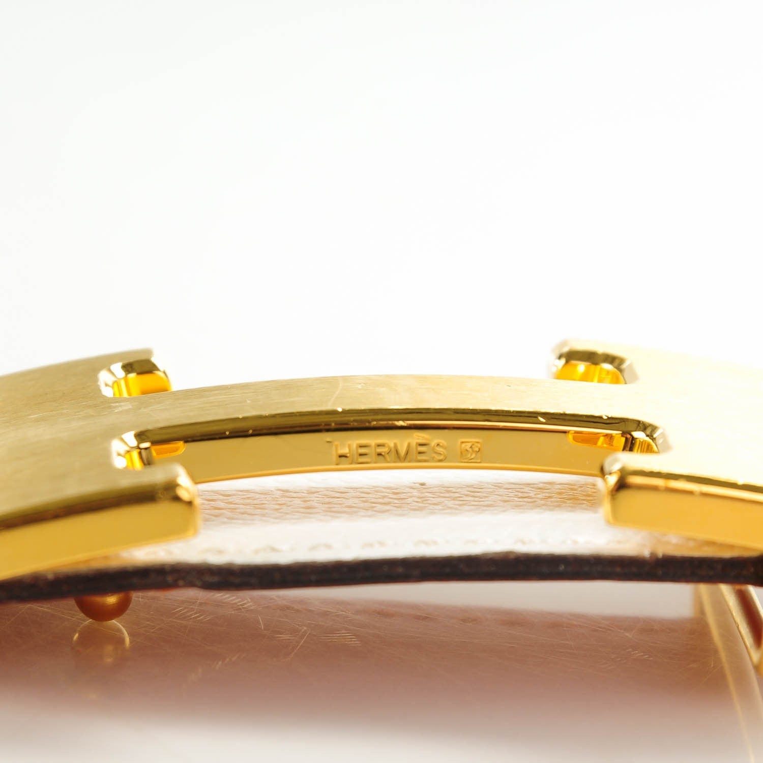 Hermes Epsom 32mm H Belt 85 White Orange 6 of 8