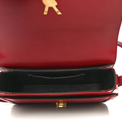 Saint Laurent Box Calfskin Monogram Medium Solferino Satchel Rouge Opyum 5 of 11