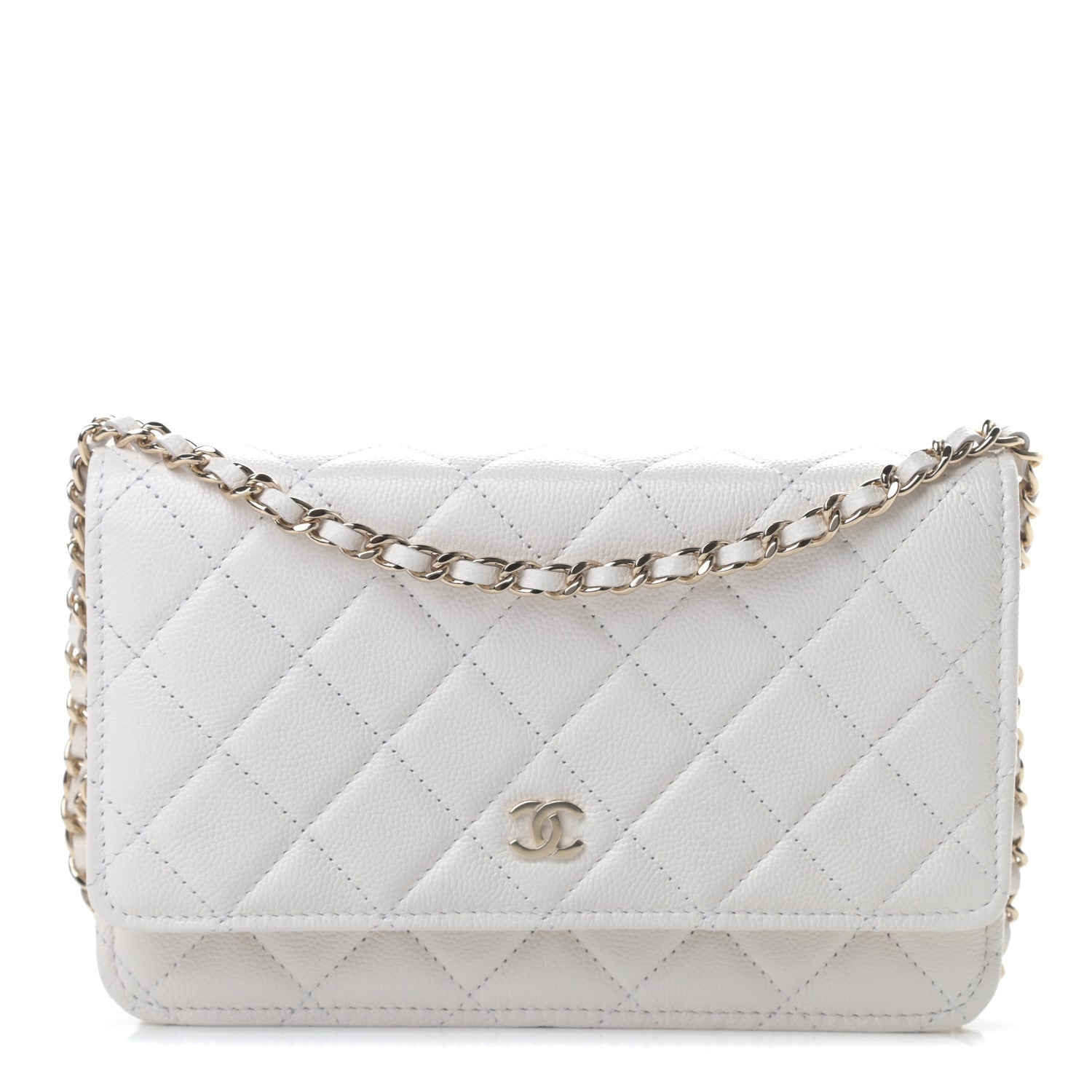 Chanel Caviar Quilted Wallet On Chain WOC White 1 of 12
