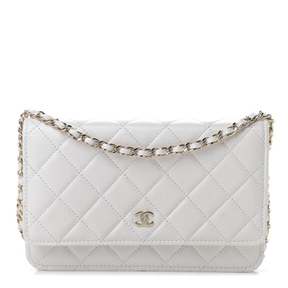 Chanel Caviar Quilted Wallet On Chain WOC White 1 of 12