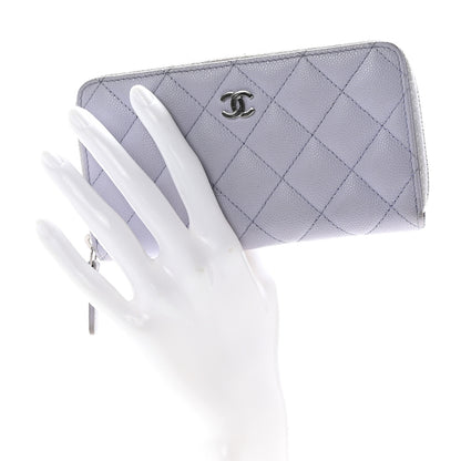 Chanel Caviar Quilted Medium Zip Around Wallet Light Purple 2 of 8