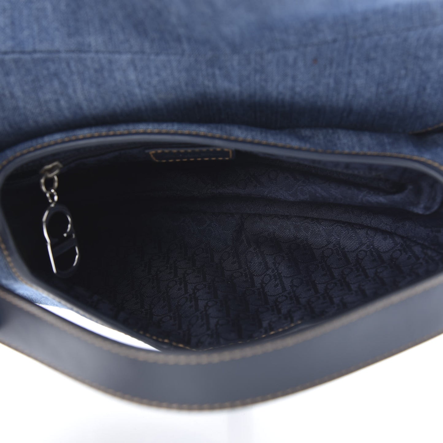 Denim Embroidered Saddle Bag Blue Multi