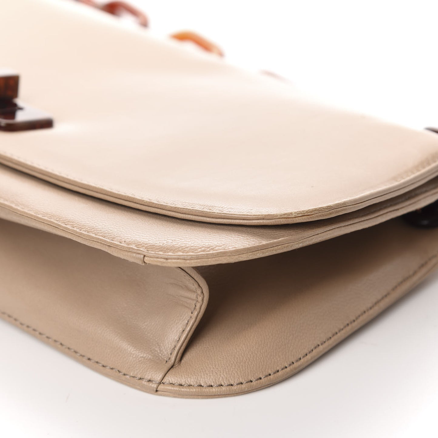 Goatskin Swing Chain Shoulder Bag Beige