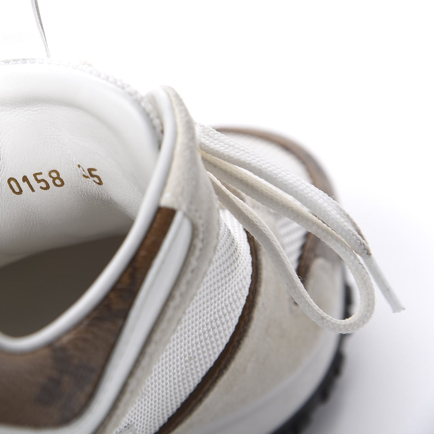 Suede Reverse Monogram Run Away Sneakers 35 White
