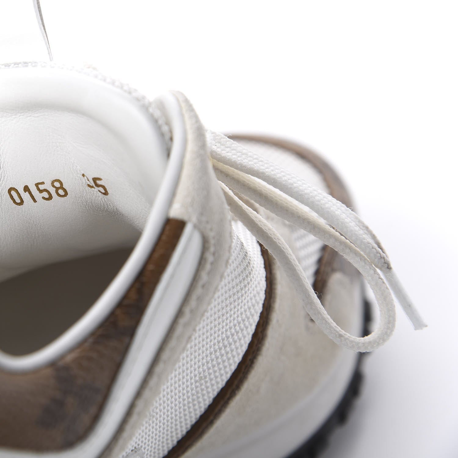 Louis Vuitton Suede Reverse Monogram Run Away Sneakers 35 White 8 of 8