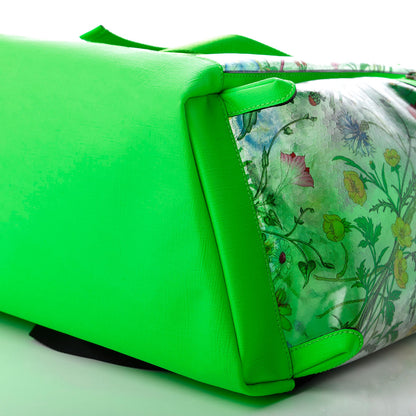 Gucci PVC Floral Double Buckle Backpack Fluo Green 6 of 8