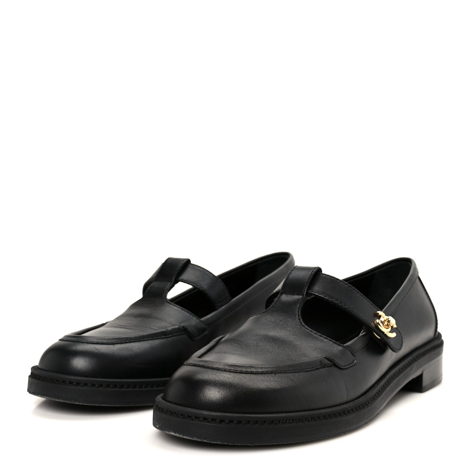 Chanel Calfskin CC Turnlock Moccasins 40 Black 4 of 11