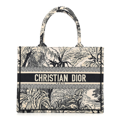 Christian Dior Canvas Embroidered Medium Palms Toile De Jouy Book Tote Blue 1 of 10