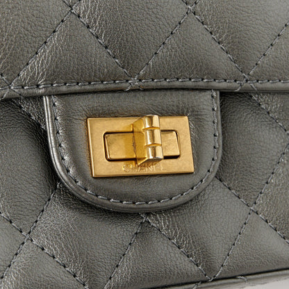 Chanel Metallic Calfskin Quilted 2.55 Reissue 226 Flap Charcoal 8 of 12