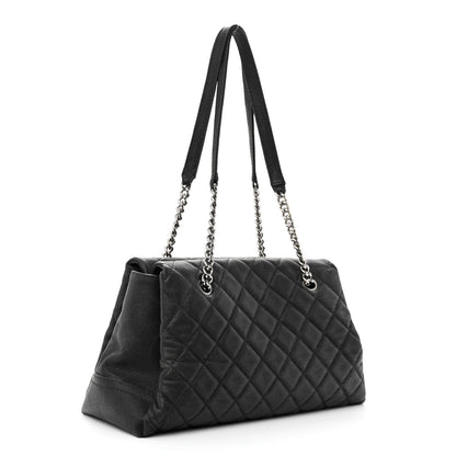 Chanel Iridescent Caviar Quilted Lady Pearly Tote Black 3 of 10
