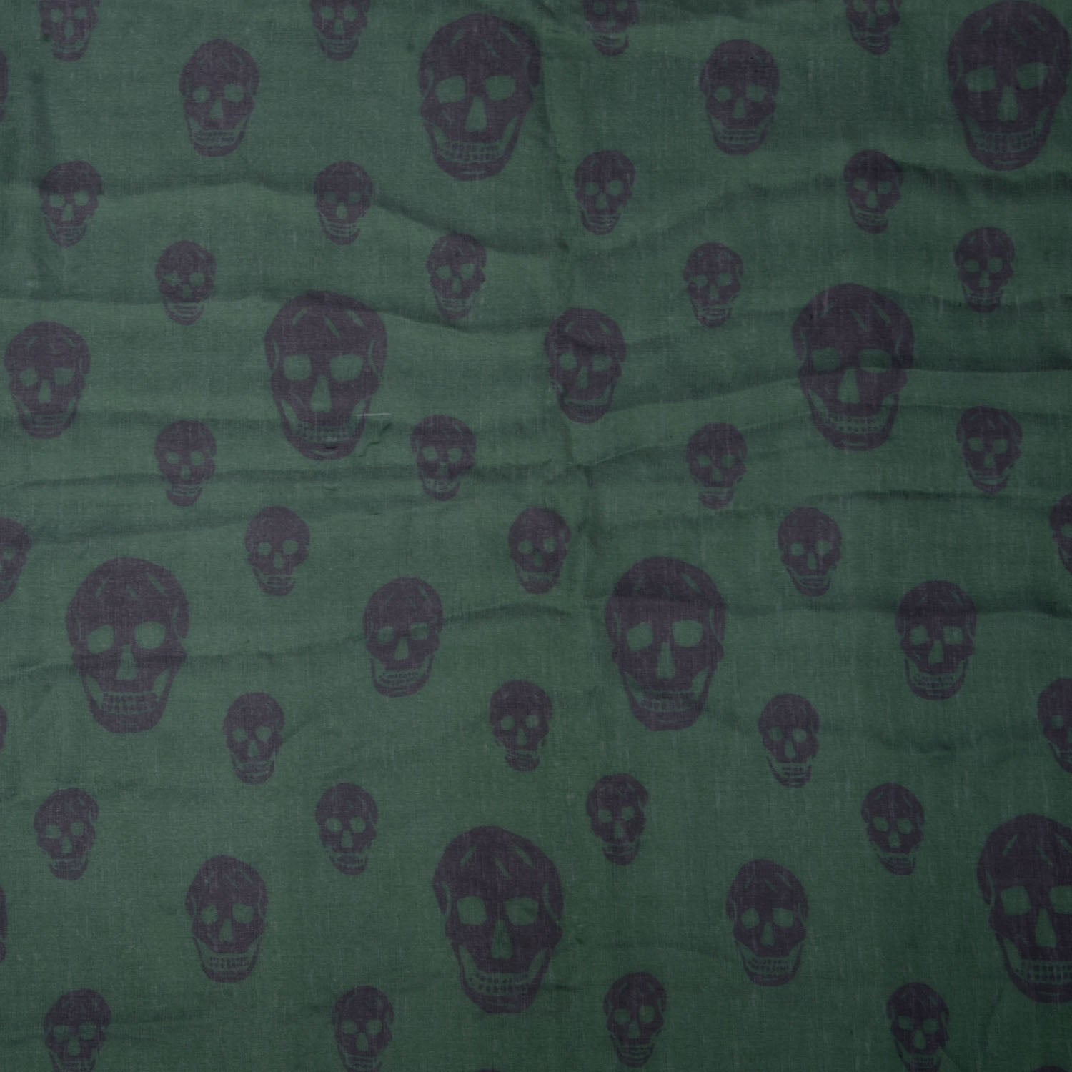 Alexander McQueen Silk Chiffon Skull Scarf Green 1 of 6