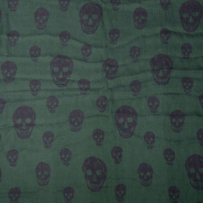 Alexander McQueen Silk Chiffon Skull Scarf Green 1 of 6