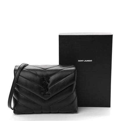 Saint Laurent Calfskin Y Quilted Monogram Toy Loulou Crossbody Bag Black 10 of 10