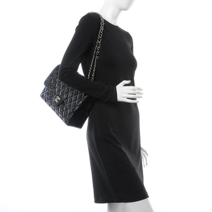 Chanel Patent Goatskin Quilted Jumbo Single Flap Black 3 of 9