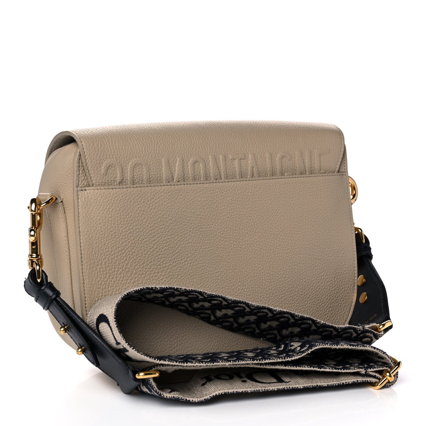 Grained Calfskin Large Bobby Flap Beige