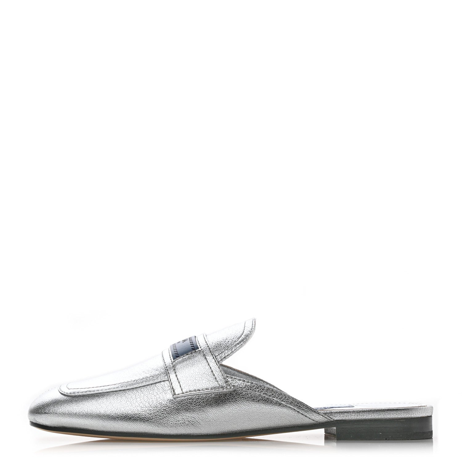Prada Madras Lux 10mm Mules 37.5 Argento 1 of 8