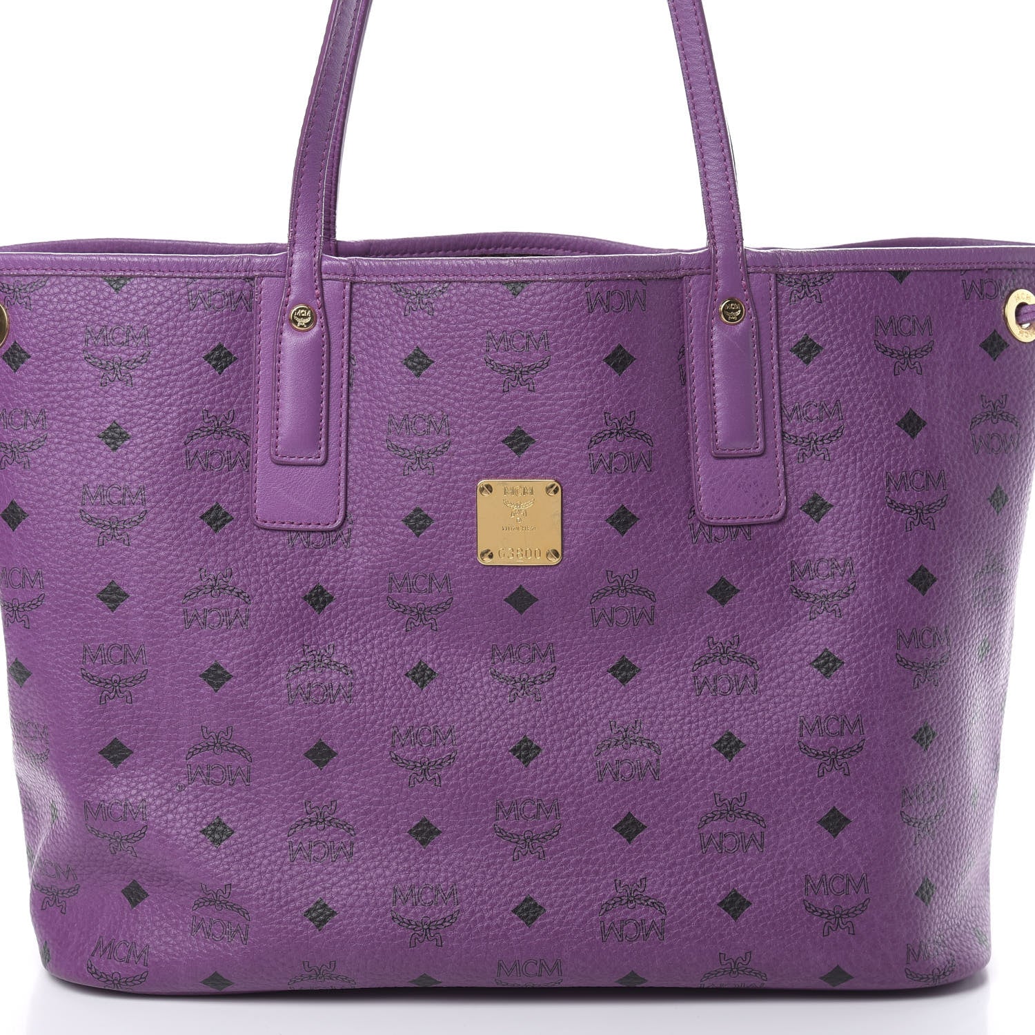 MCM Visetos Medium Project Reversible Shopper Tote Purple 11 of 17