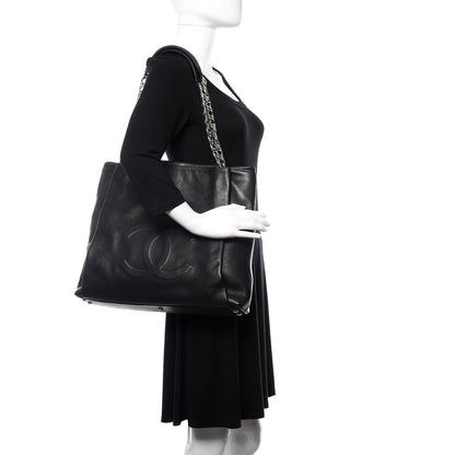 Chanel Caviar Large CC Tuck Tote Black 2 of 10